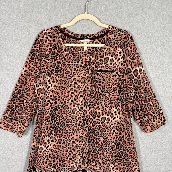 Soma Nightgown Sleep Shirt Womens Medium Animal Leopard Cotton Modal Soft‎ Thin - Picture 2 of 11